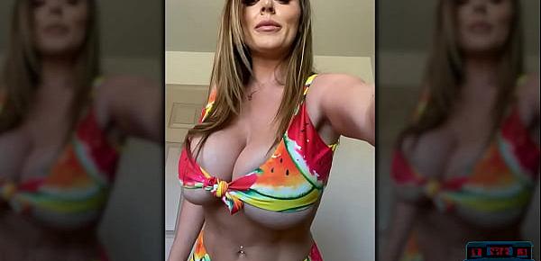  Huge boobs MILF Sophie Dee pool fun at home during the quarantine